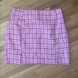 Pink Plaid Skirt